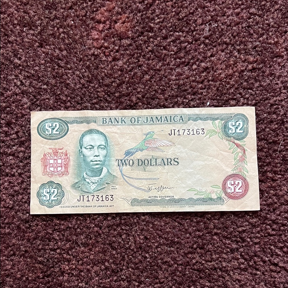Jamaican Two Dollar Bill